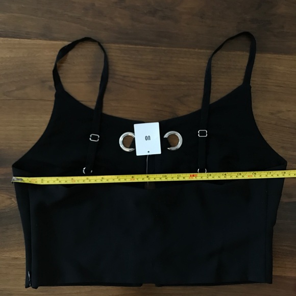 NWT UO Lace Up Cropped Cami Amour Black - Picture 7 of 8
